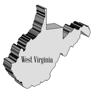 West Virginia 3d Outline Map Sticker