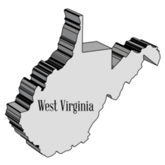 West Virginia 3d Outline Map Sticker