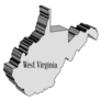 West Virginia 3d Outline Map Sticker