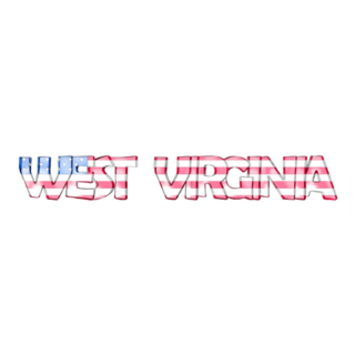 West Virginia American Flag Lettering Sticker