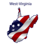 West Virginia American Flag Waving In The Wind Sticker