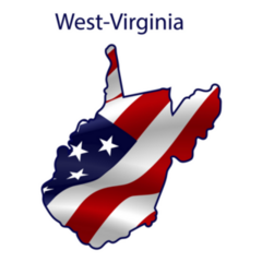 West Virginia American Flag Waving In The Wind Sticker