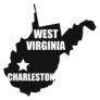 West Virginia Charleston Lettering Map Sticker