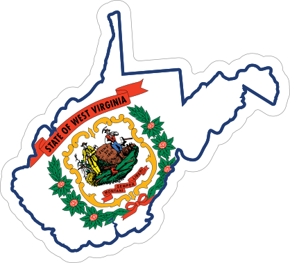 West Virginia Flag State Sticker