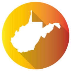 West Virginia Gradient Color Banner Sticker