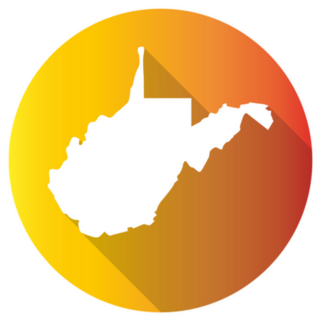 West Virginia Gradient Color Banner Sticker