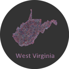 West Virginia Line Art Map Sticker