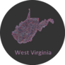 West Virginia Line Art Map Sticker