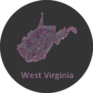 West Virginia Line Art Map Sticker