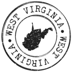 West Virginia Map Silhouette Postal Lettering Sticker