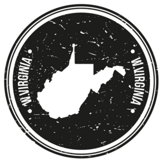 West Virginia Map Travel Circle Sticker