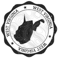 West Virginia Outdoor Stamp Round Sticker