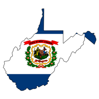 West Virginia Outline Flag Map Sticker