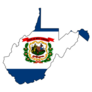 West Virginia Outline Flag Map Sticker