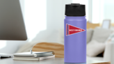 West Virginia Pennant Sticker on a Water Bottle (New) example