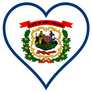 West Virginia State Flag Within A Heart Sticker