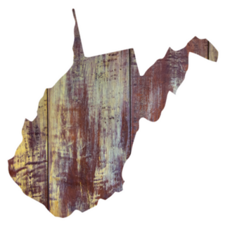 West Virginia State In Wood Texture Sticker