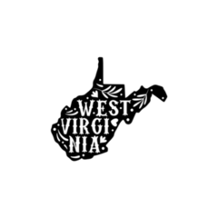 West Virginia State Map With Doodle Ornaments Sticker