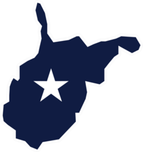 West Virginia State Shape Sticker