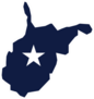 West Virginia State Shape Sticker