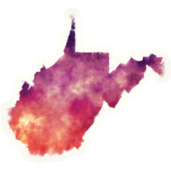 West Virginia State Usa Watercolor Map Sticker