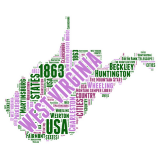 West Virginia Usa State Word Map Sticker