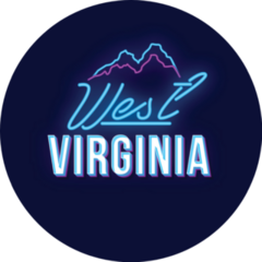 West Virginia Vintage Lettering Retro Neon Lights Sticker