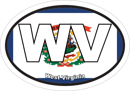 West Virginia Wv State Flag Oval Sticker