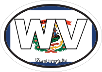 West Virginia Wv State Flag Oval Sticker
