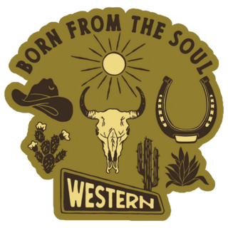 Western Born From The Soul Illustration Sticker