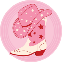 Western Country Cowgirl In Pink Sticker