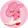Western Country Cowgirl In Pink Sticker