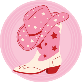 Western Country Cowgirl In Pink Sticker