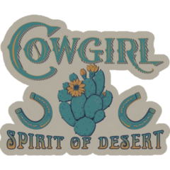 Western Cowgirl Spirit Of Desert Typography Sticker