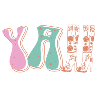 Western Cowgirl Yall Lettering Sticker