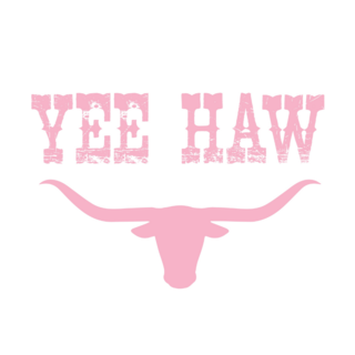Western Pink Rodeo Bull Yee Haw Sticker