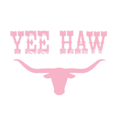 Western Pink Rodeo Bull Yee Haw Sticker
