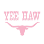 Western Pink Rodeo Bull Yee Haw Sticker