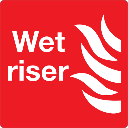 Wet Riser Sign Sticker