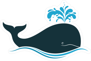 Whale Icon Blowing Water Sticker