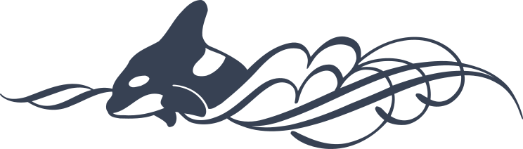 Whale In Waves Border Sticker