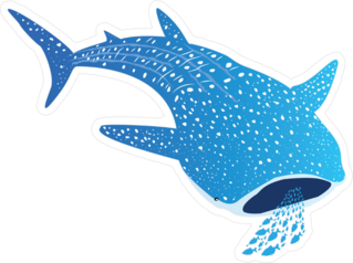 Whale Shark Eating Fish Sticker