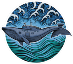 Whale Submarine Sticker