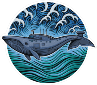 Whale Submarine Sticker