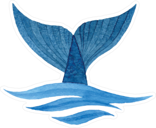 Whale Tail Above a Wave Sticker