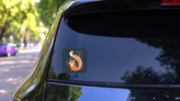 What Does The Fox Say Sticker on a Rear Car Window (New) example