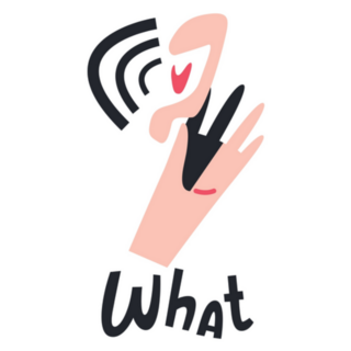 What Handwritten Lettering Ear Poster Sticker
