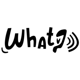 What? Handwritten Lettering Ear Question Mark Sticker