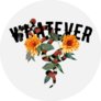Whatever Slogan With King Snake And Sunflowers Illustration Sticker