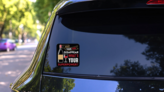 Whats Your Super Power Sticker on a Rear Car Window (New) example